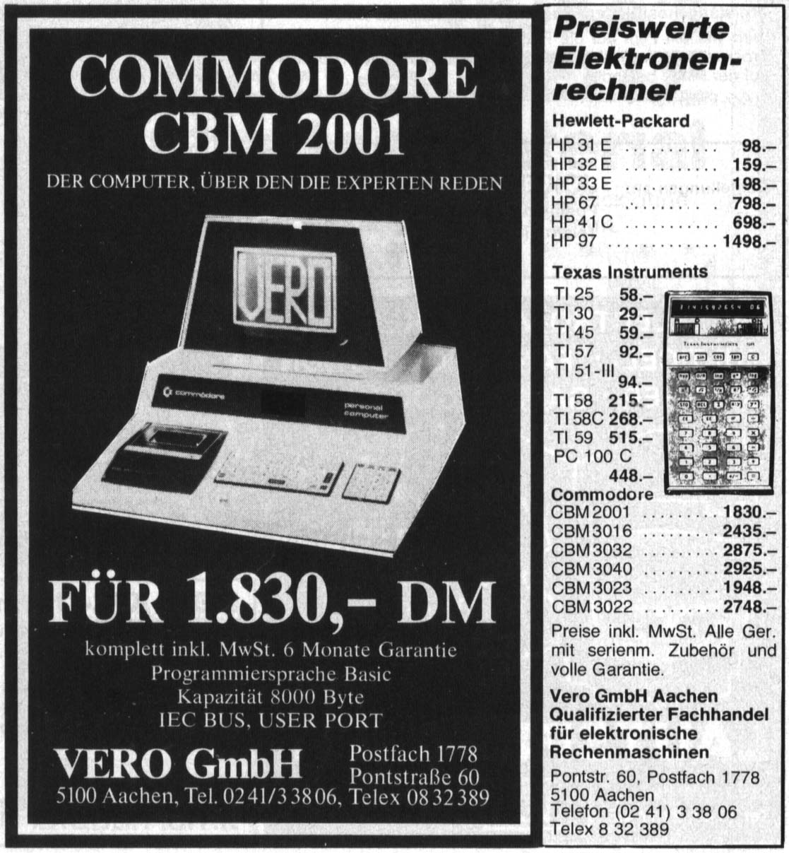 Werbung von "Vero" für den PET 2001 - Internetfund (Bei Problemen bitte melden!)
